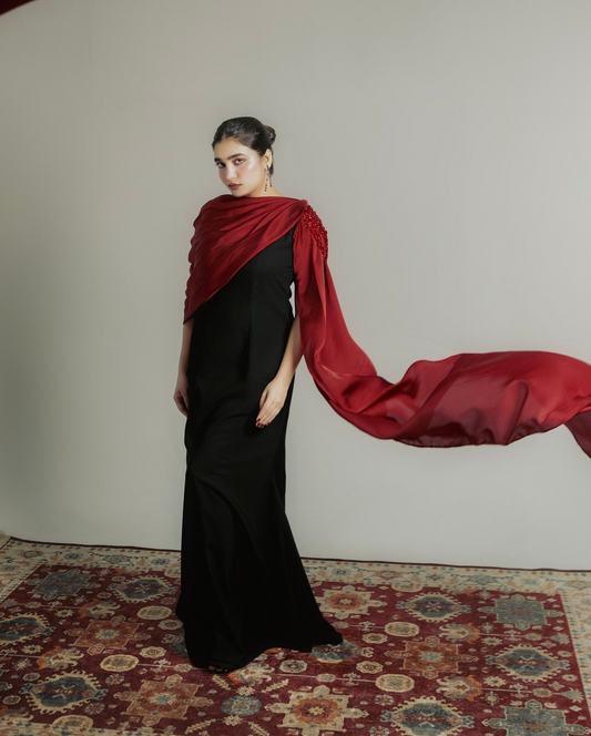 Veloura - The Beaded Draped Gown