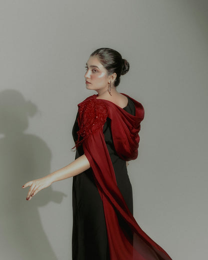 Veloura - The Beaded Draped Gown